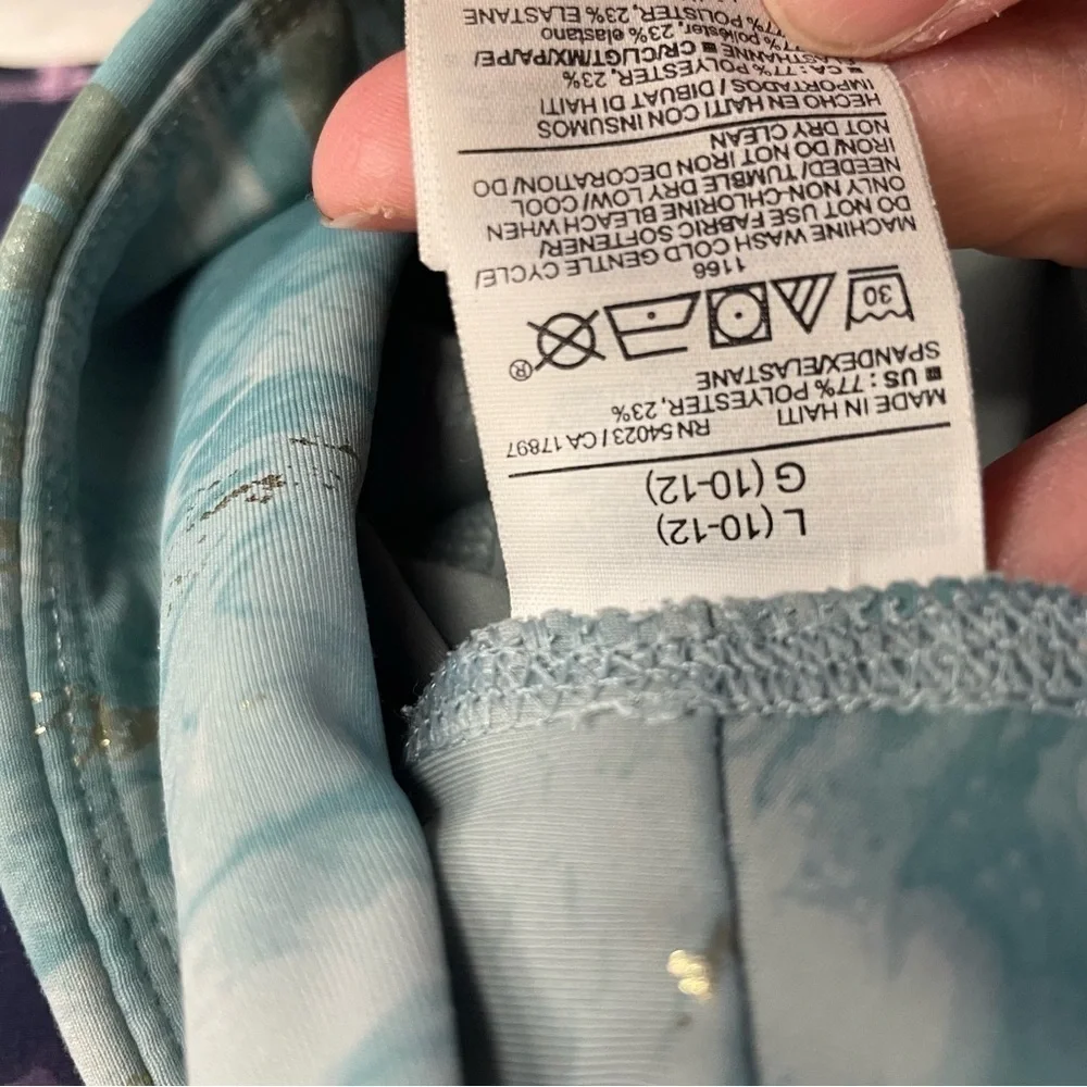 Old Navy girls activewear leggings purple and teal size large 10/12